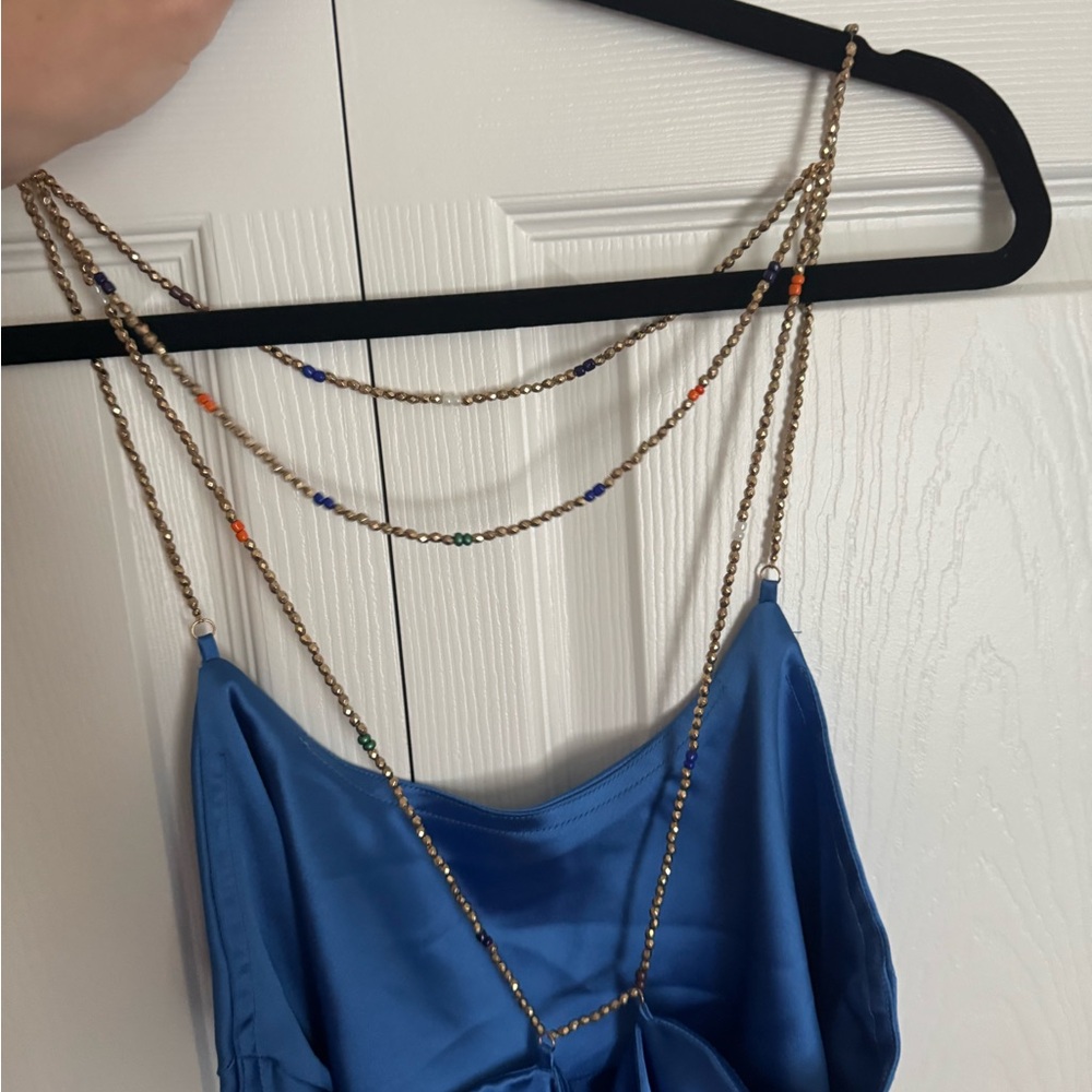 House of Harlow 1960 Satin Blue Dress - Picture 8 of 14
